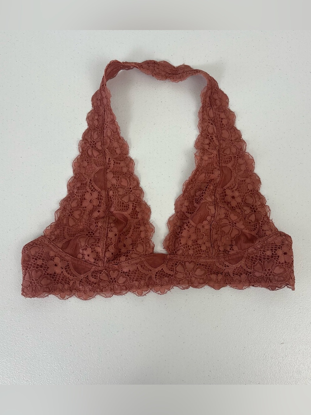 Free People Galloon Halter Bralette, Pink, Size M, EUC Double Hook Clasp Bra